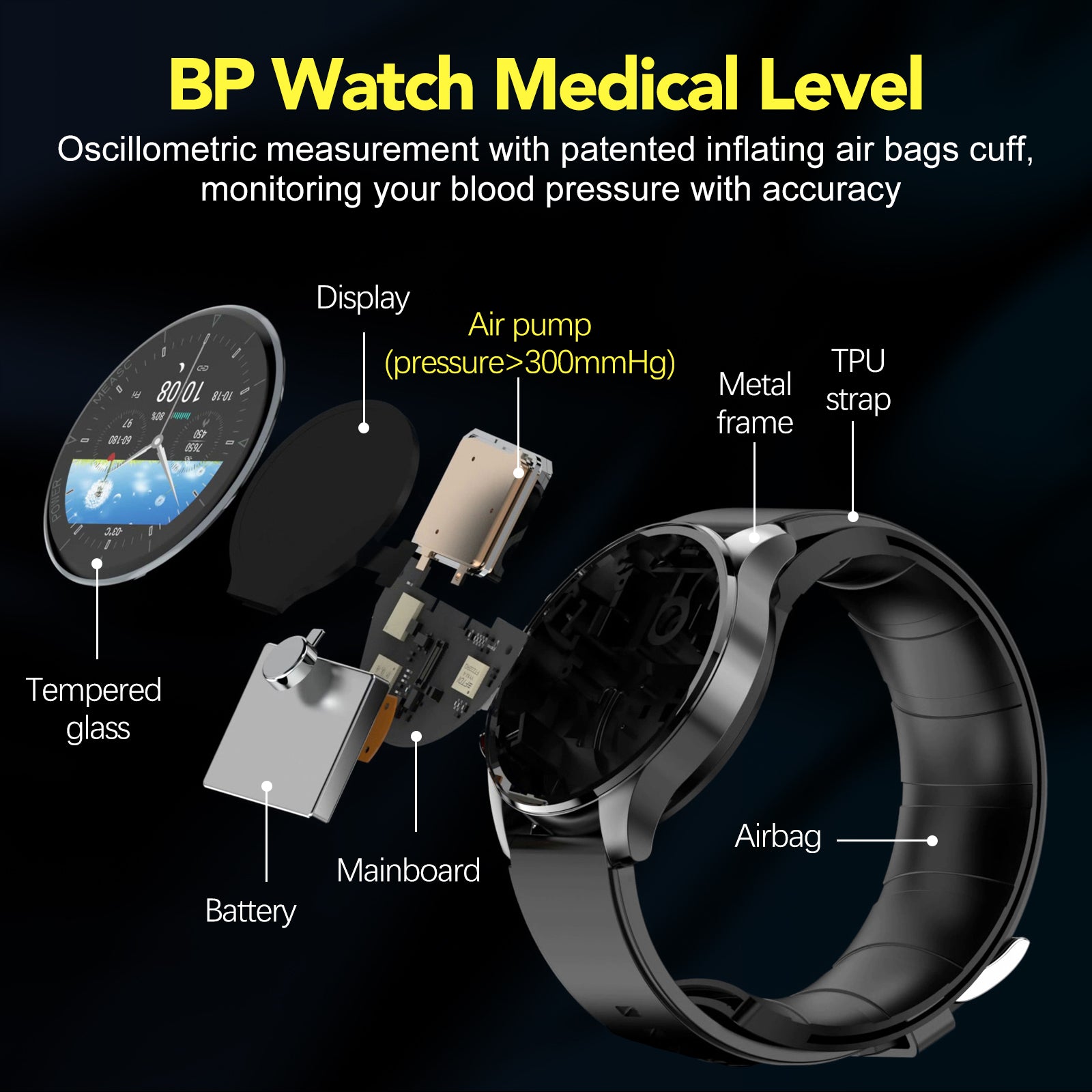RR Sports® Smart Life (Intelligent air pump Blood pressure health smart watch)