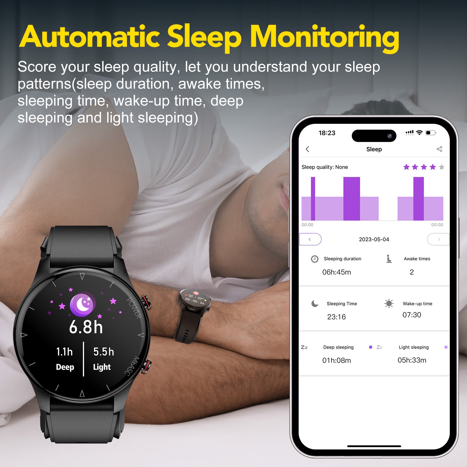 RR Sports® Smart Life (Intelligent air pump Blood pressure health smart watch)
